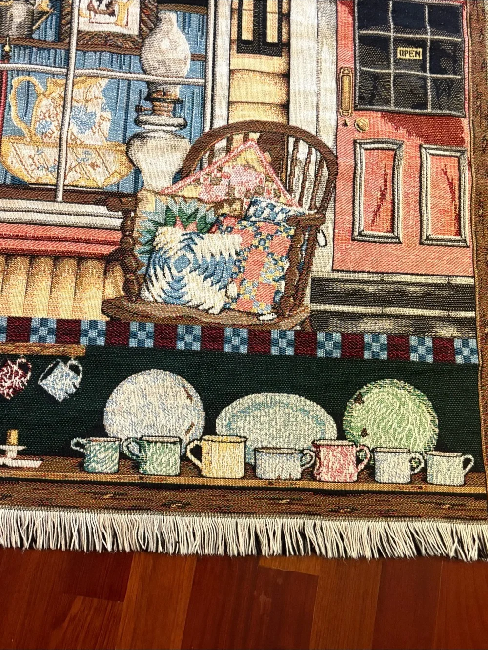 Vintage Bob Timberlake Tapestry Throw Blanket Antique Gallery Store Americana  A